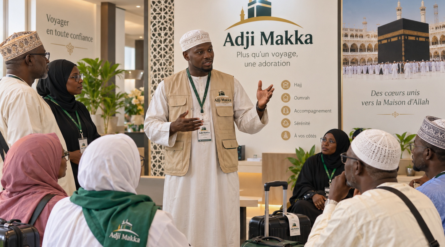 Équipe Adji Makka apportant assistance à des pèlerins